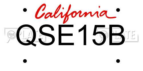 QSE15B California License Plate