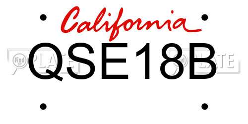 QSE18B California License Plate