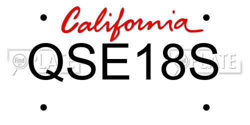QSE18S California License Plate