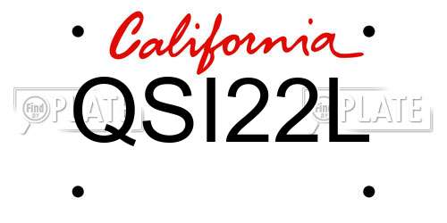 QSI22L California License Plate