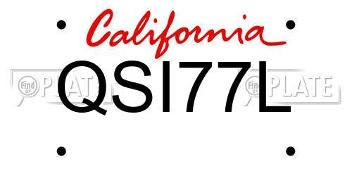 QSI77L California License Plate
