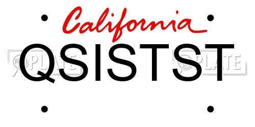 QSISTST California License Plate