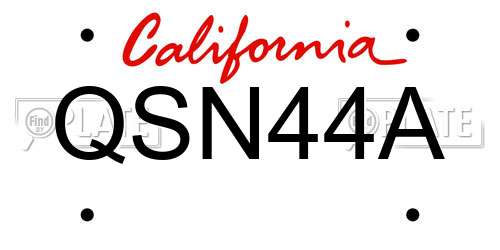 QSN44A California License Plate