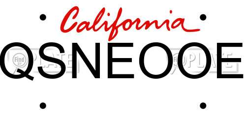 QSNEOOE California License Plate