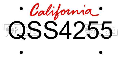 QSS4255 California License Plate