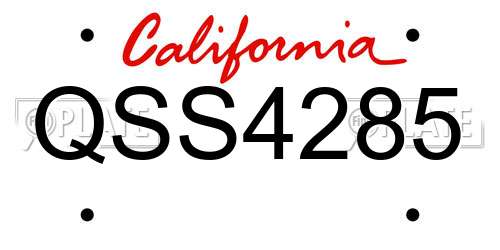 QSS4285 California License Plate
