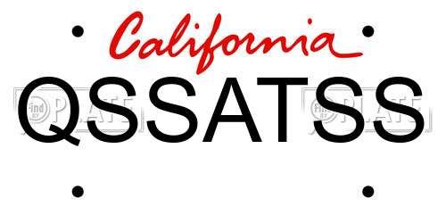 QSSATSS California License Plate