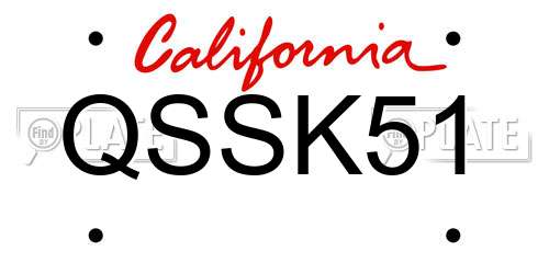 QSSK51 California License Plate