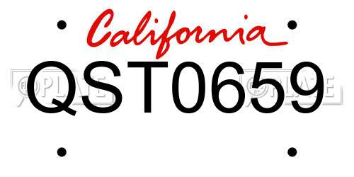 QST0659 California License Plate