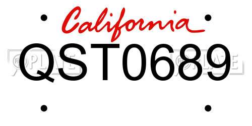 QST0689 California License Plate