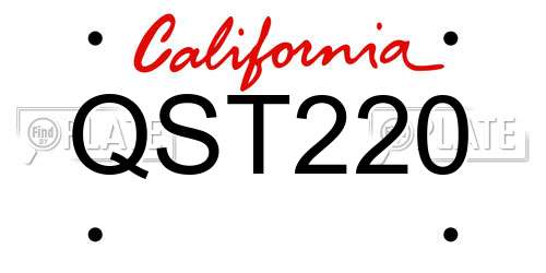 QST220 California License Plate