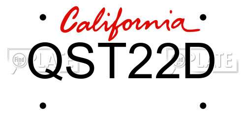QST22D California License Plate