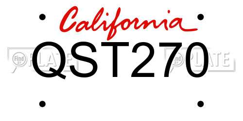 QST270 California License Plate