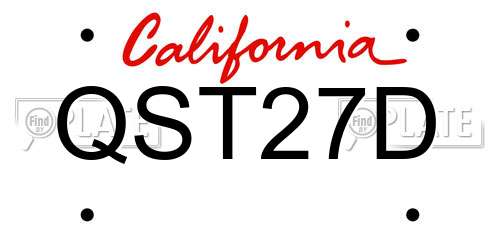 QST27D California License Plate