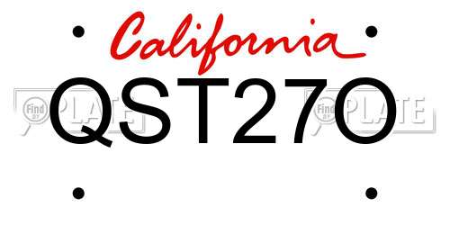 QST27O California License Plate