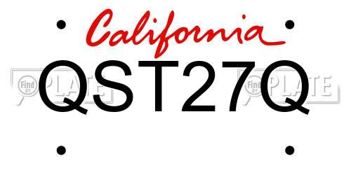 QST27Q California License Plate