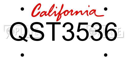 QST3536 California License Plate