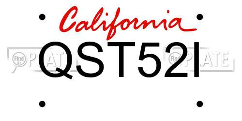 QST52I California License Plate
