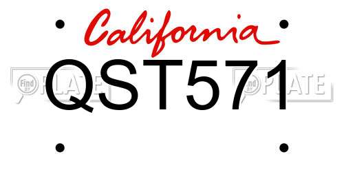 QST571 California License Plate
