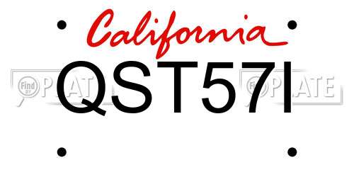 QST57I California License Plate