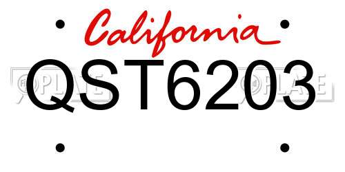 QST6203 California License Plate
