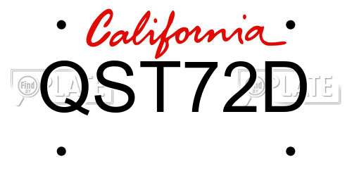 QST72D California License Plate