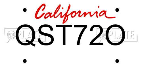 QST72O California License Plate
