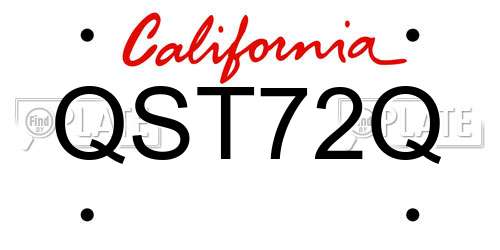QST72Q California License Plate