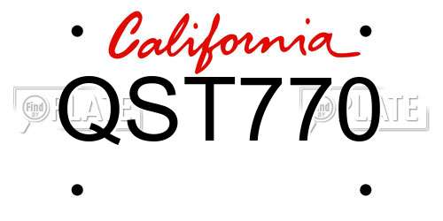 QST770 California License Plate
