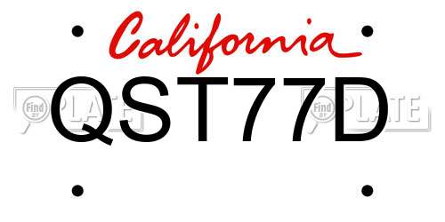 QST77D California License Plate