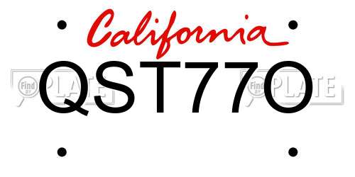 QST77O California License Plate