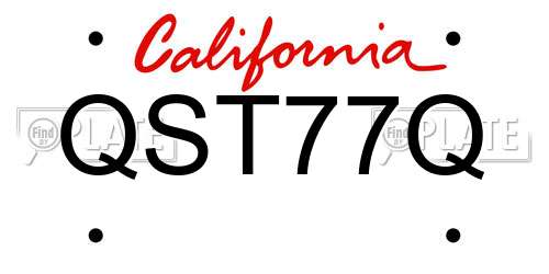 QST77Q California License Plate