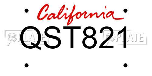 QST821 California License Plate