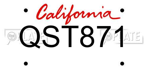 QST871 California License Plate