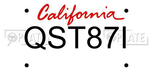 QST87I California License Plate