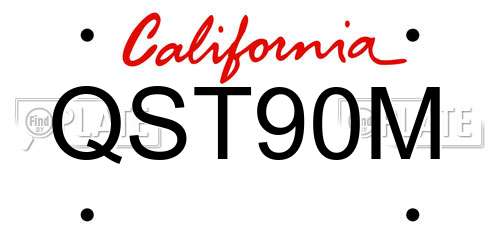 QST90M California License Plate