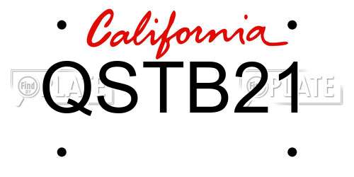 QSTB21 California License Plate