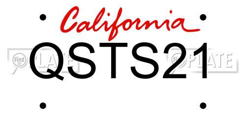 QSTS21 California License Plate