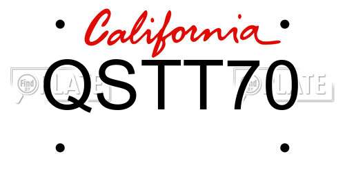 QSTT70 California License Plate