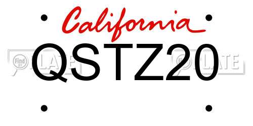 QSTZ20 California License Plate