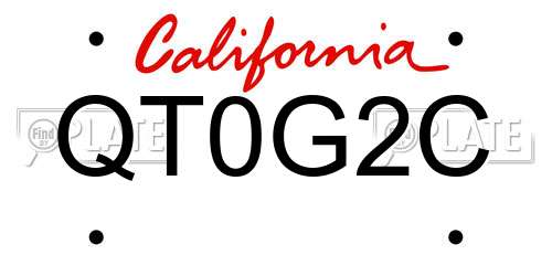 QT0G2C California License Plate