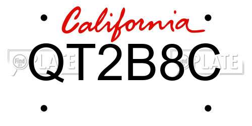 QT2B8C California License Plate