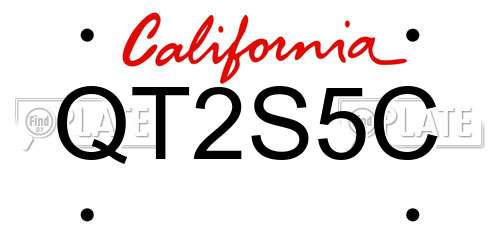 QT2S5C California License Plate