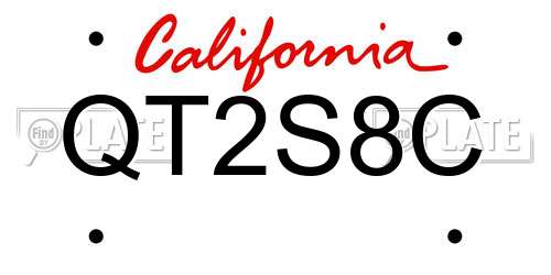 QT2S8C California License Plate