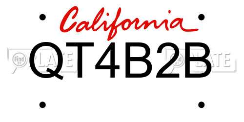 QT4B2B California License Plate