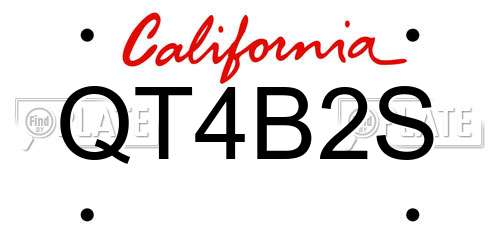 QT4B2S California License Plate
