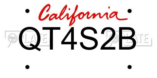 QT4S2B California License Plate