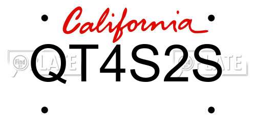 QT4S2S California License Plate