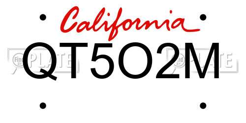 QT5O2M California License Plate