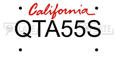 QTA55S California License Plate